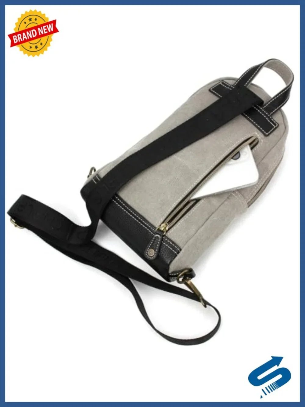 Canvas Sling Bag RFID Protected Crossbody Backpack with Adjustable Strap